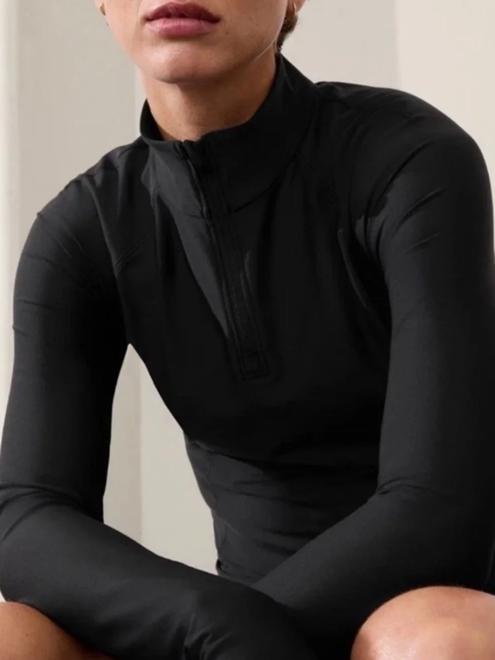 NWT Athleta Interval Half Zip | Black | Size M